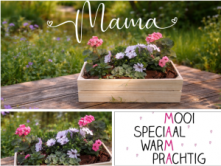 Foto van Houten liefde voor moederdag (bloembak)