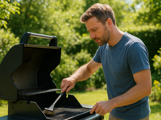 Foto van Schoonmaken van de gas-bbq Foto van Schoonmaken van de gas-bbq